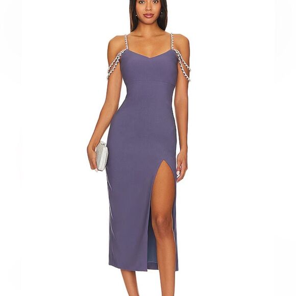 Likely Hank Dress Night Shadow
Purple Midi rhinestone Beaded Straps Revolve 6 - Picture 1 of 11